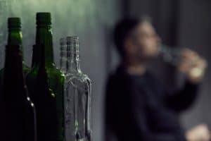 Empty bottles of alcohol